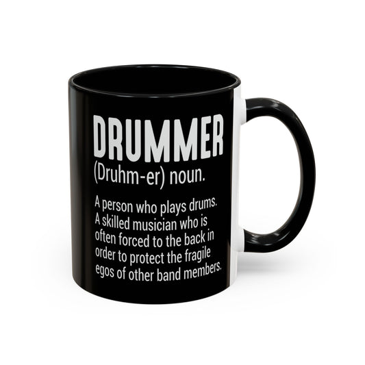 11oz Accent Coffee Mug - Funny Quote - Drummer Definition