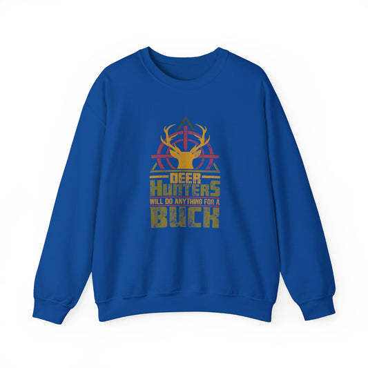 Unisex Funny Sweatshirt Deer Hunter Blue