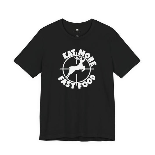 Black t-shirt with a graphic of a on a design.