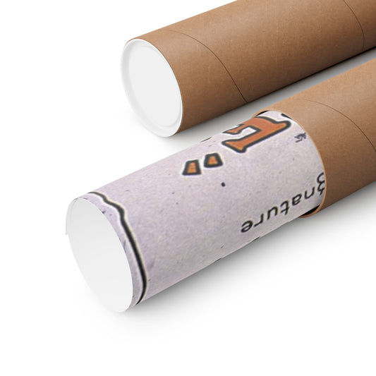 Two cardboard tubes with white ends on a white background