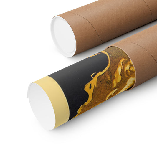 Two cardboard tubes with different designs on a white background