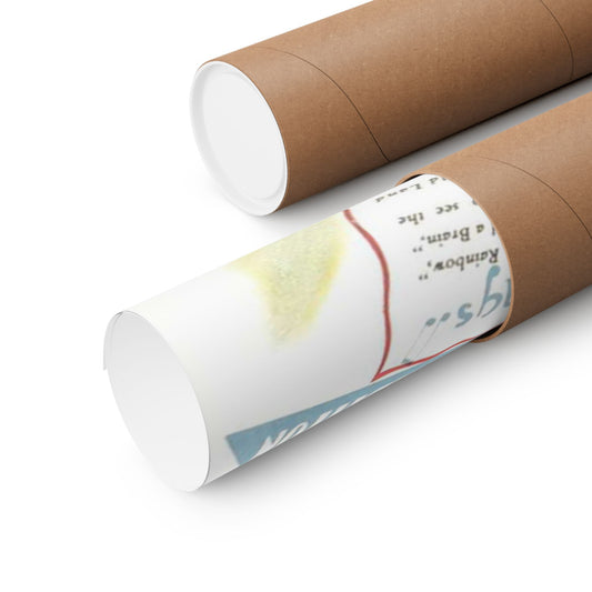 Two cardboard tubes with printed paper inside on a white background