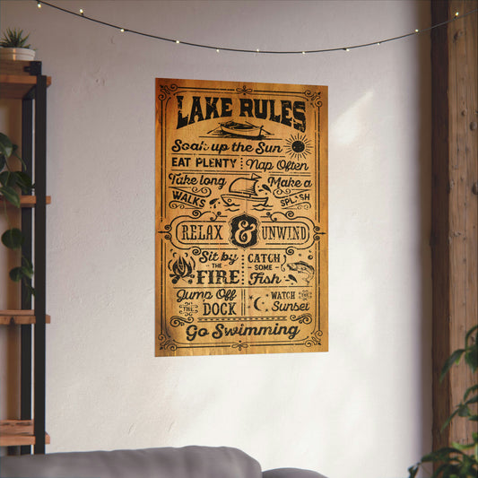 Cool Funny Poster Boat Lake Swimming