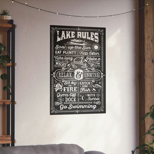 Cool Funny Poster Lake Boat Swimming