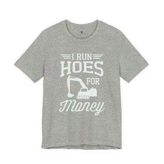Gray t-shirt with white text and graphic on a white background
