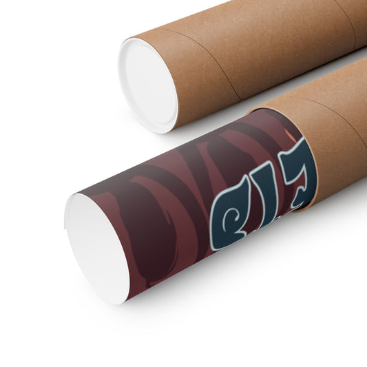 Two cardboard tubes, one plain and one with a patterned label, on a white background.