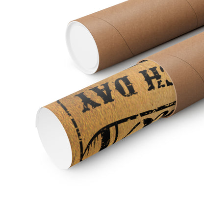 Two cardboard tubes with decorative paper wrap on a white background
