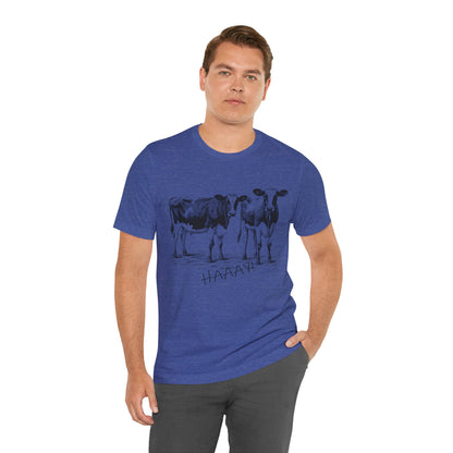 Funny Unisex T-Shirt Farm Cows Blue