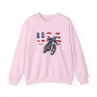 Unisex Motorcycle Sweatshirt America USA Dirt Bike Pink