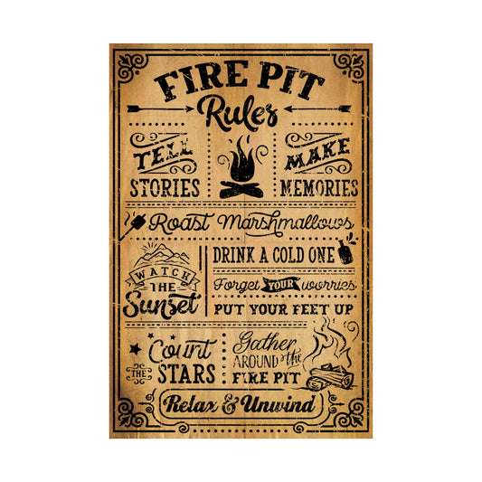 Poster with decorative text on a white background