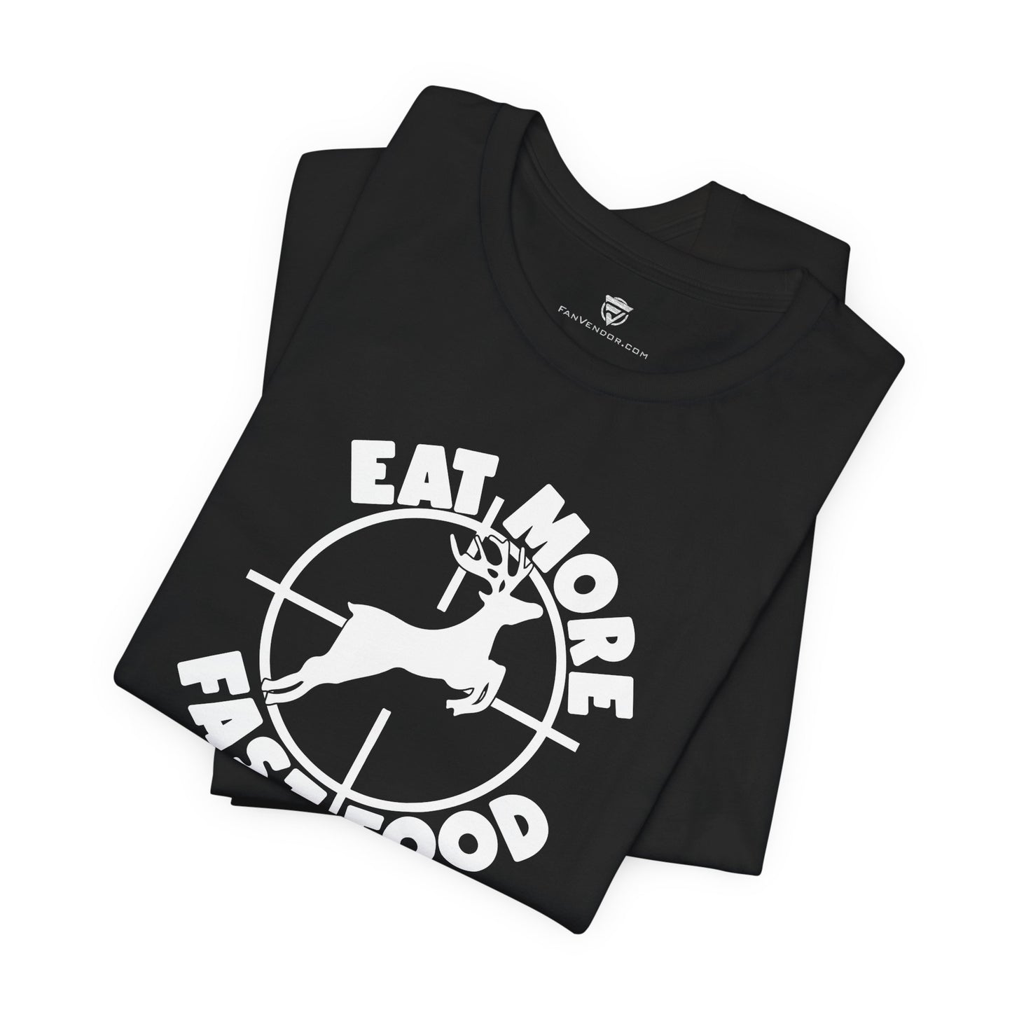 Green t-shirt with white graphic and text on a white background