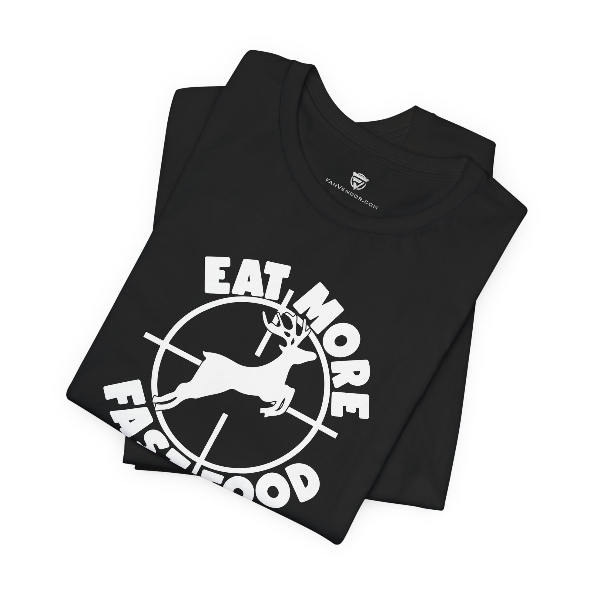 Green t-shirt with white graphic and text on a white background