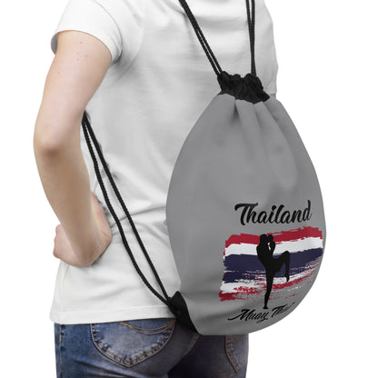 Athletic Accessory Drawstring Bag Thailand Muay Thai Grey