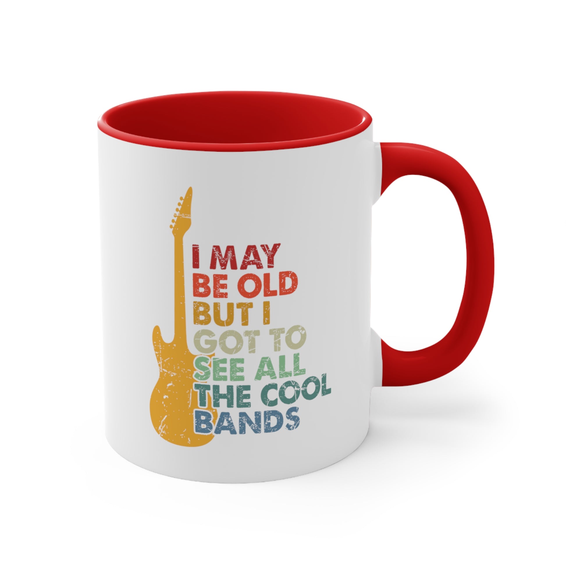 Accent Coffee Mug Funny Guitar Music Red