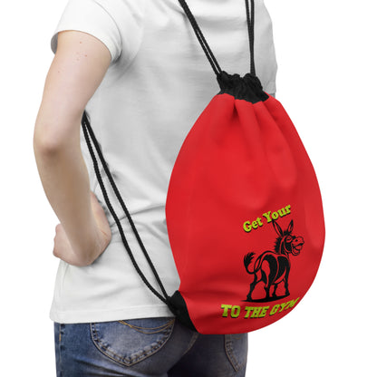 Funny Drawstring Gym Bag Red