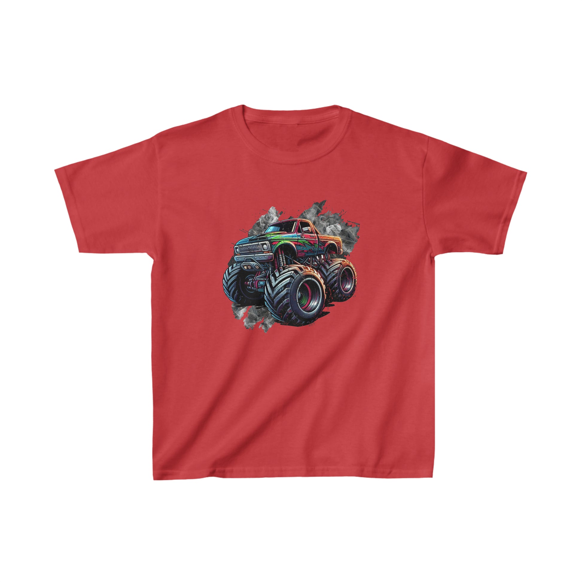 Kids Unisex T-Shirt Cool Monster Truck Red