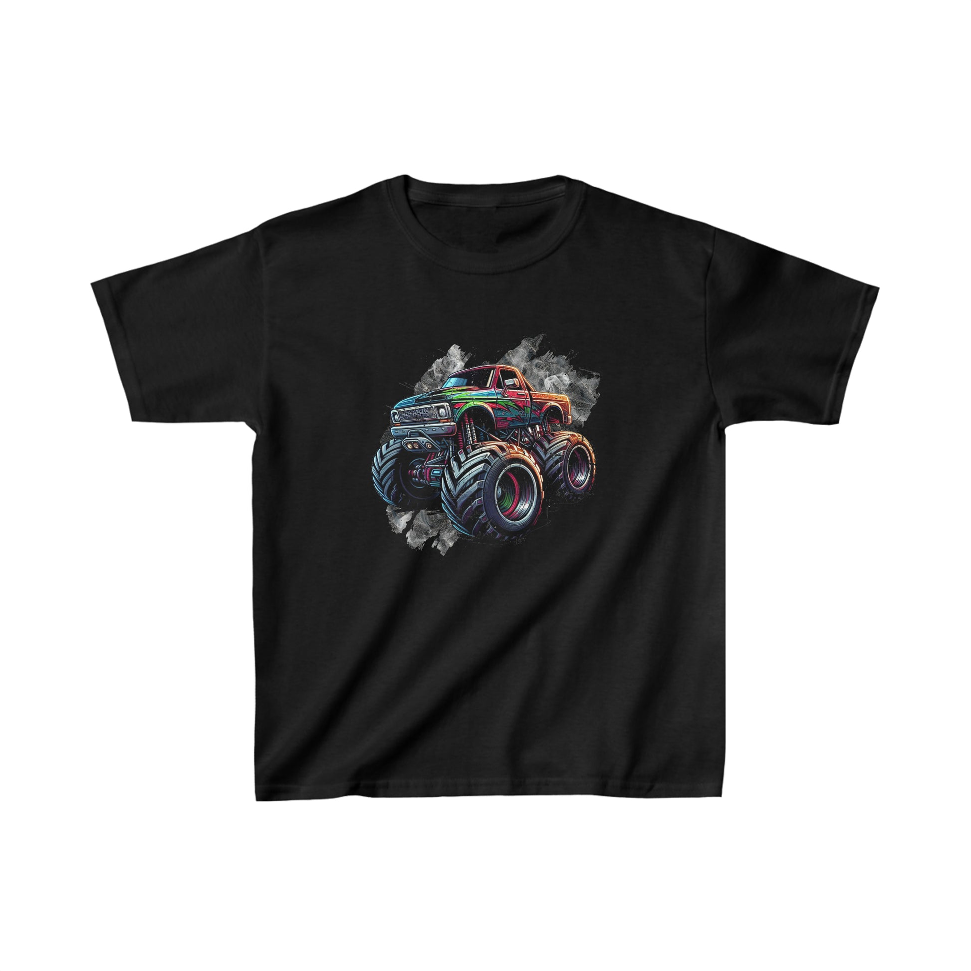 Kids Unisex T-Shirt Cool Monster Truck Black