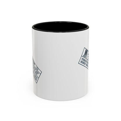 White mug with black interior on a white background