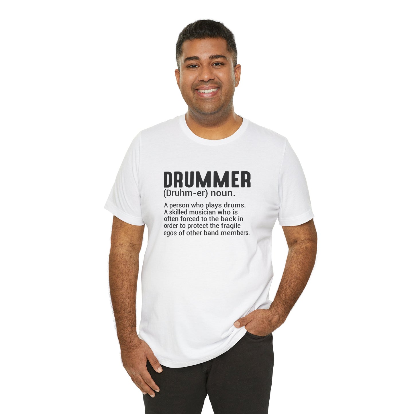 Funny Unisex T-Shirt Drummer Music White