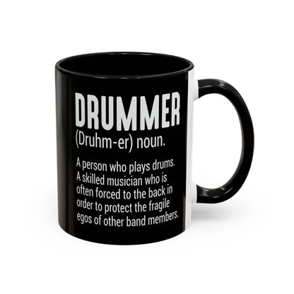 11oz Accent Coffee Mug - Funny Quote - Drummer Definition