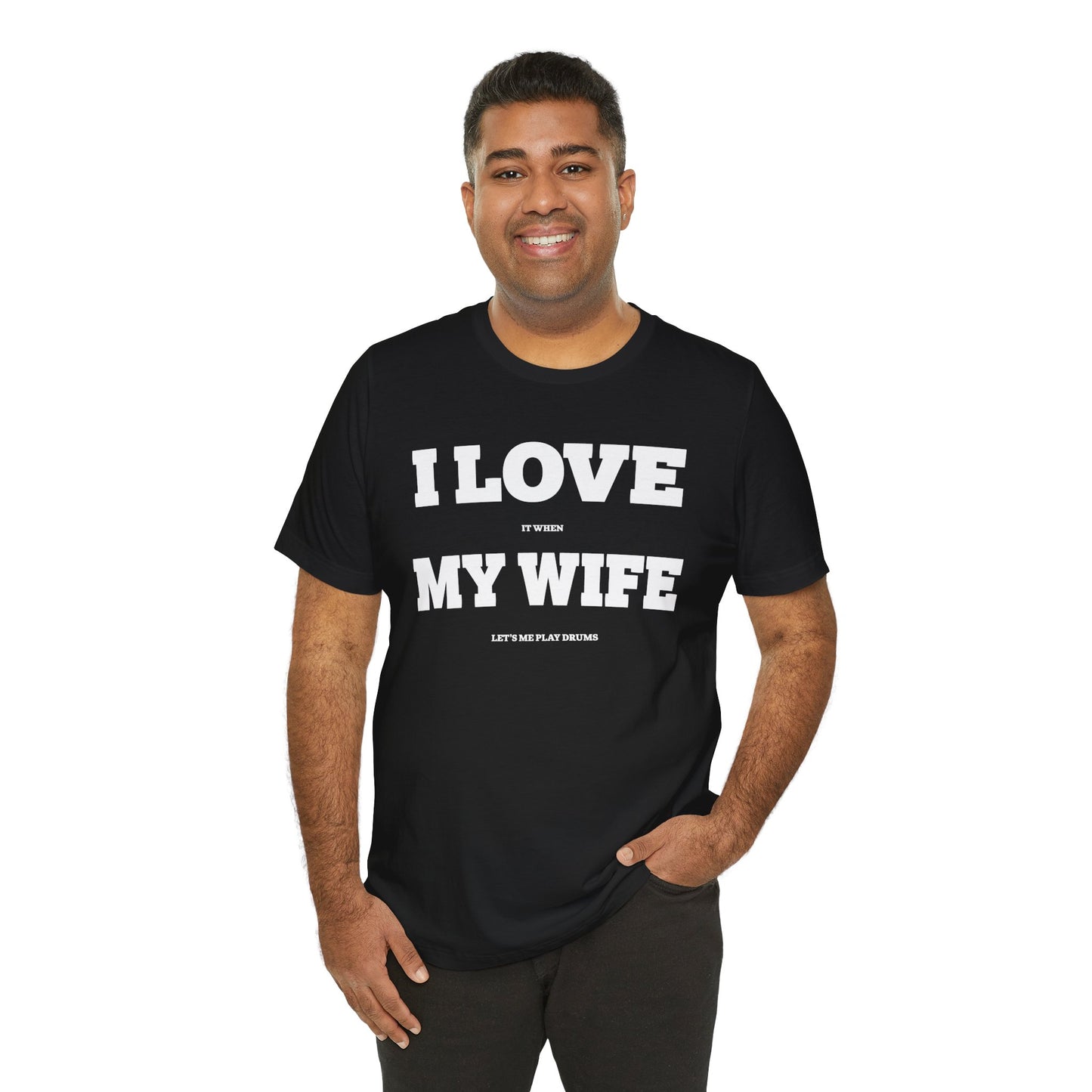 Funny Unisex T-Shirt Drummer Music Wife Black