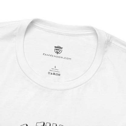 White t-shirt with 'Fanvendor.com' logo and text on a white background
