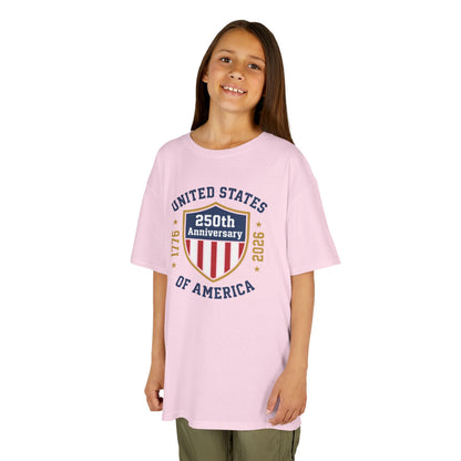 Girl wearing a pink patriotic t-shirt