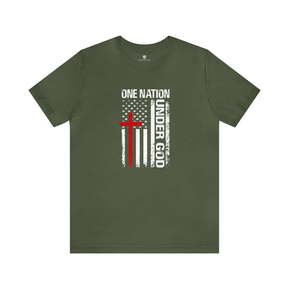 Unisex Graphic Tee Under God Military Green