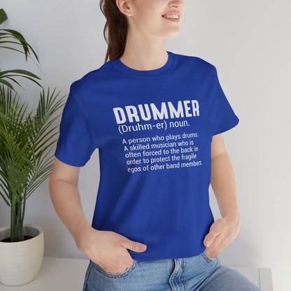 Funny Unisex T-Shirt Drummer Music Blue