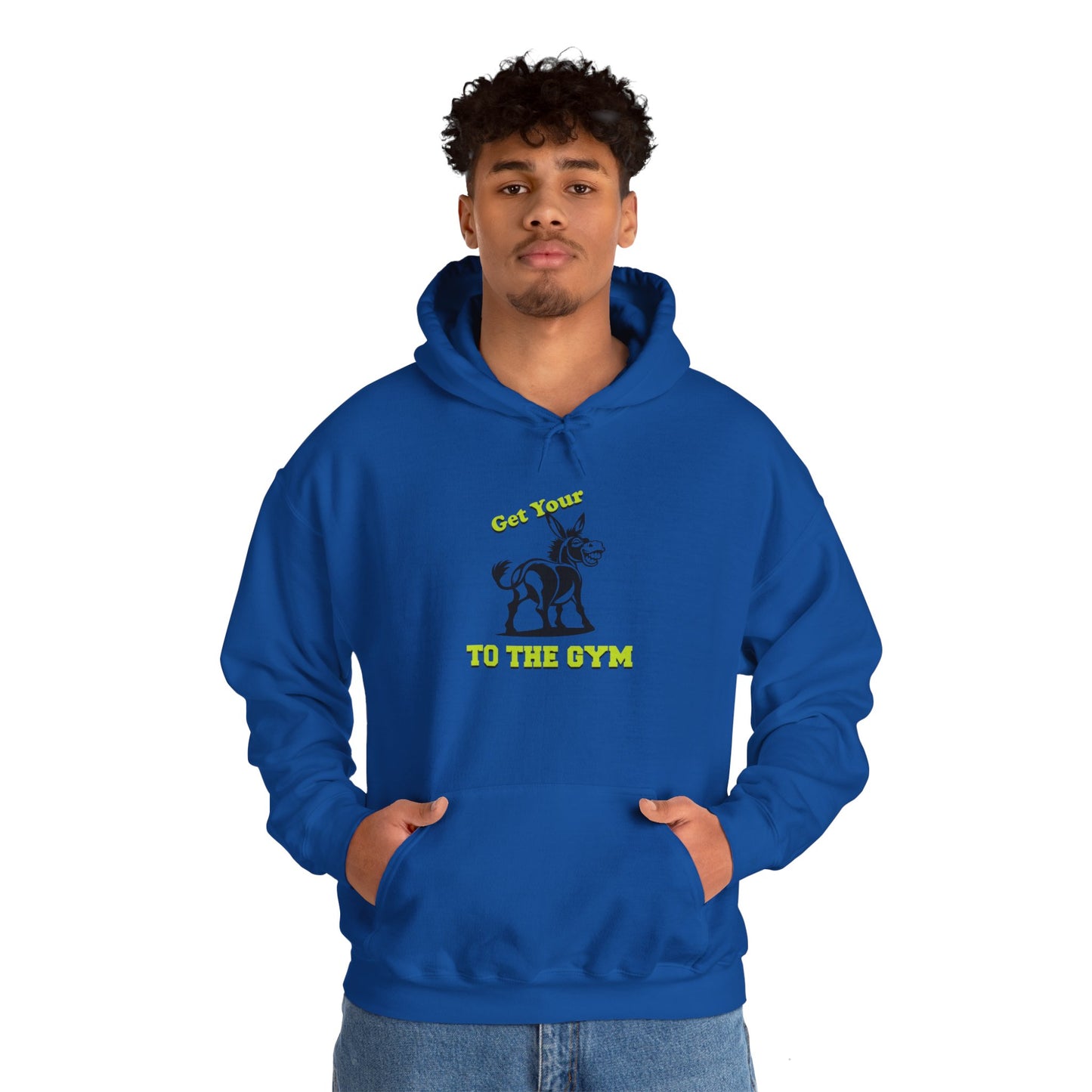 Funny Unisex Hoodie Gym Fitness Blue