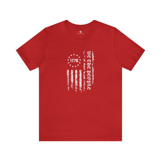 We The People American Flag T-Shirt  Red