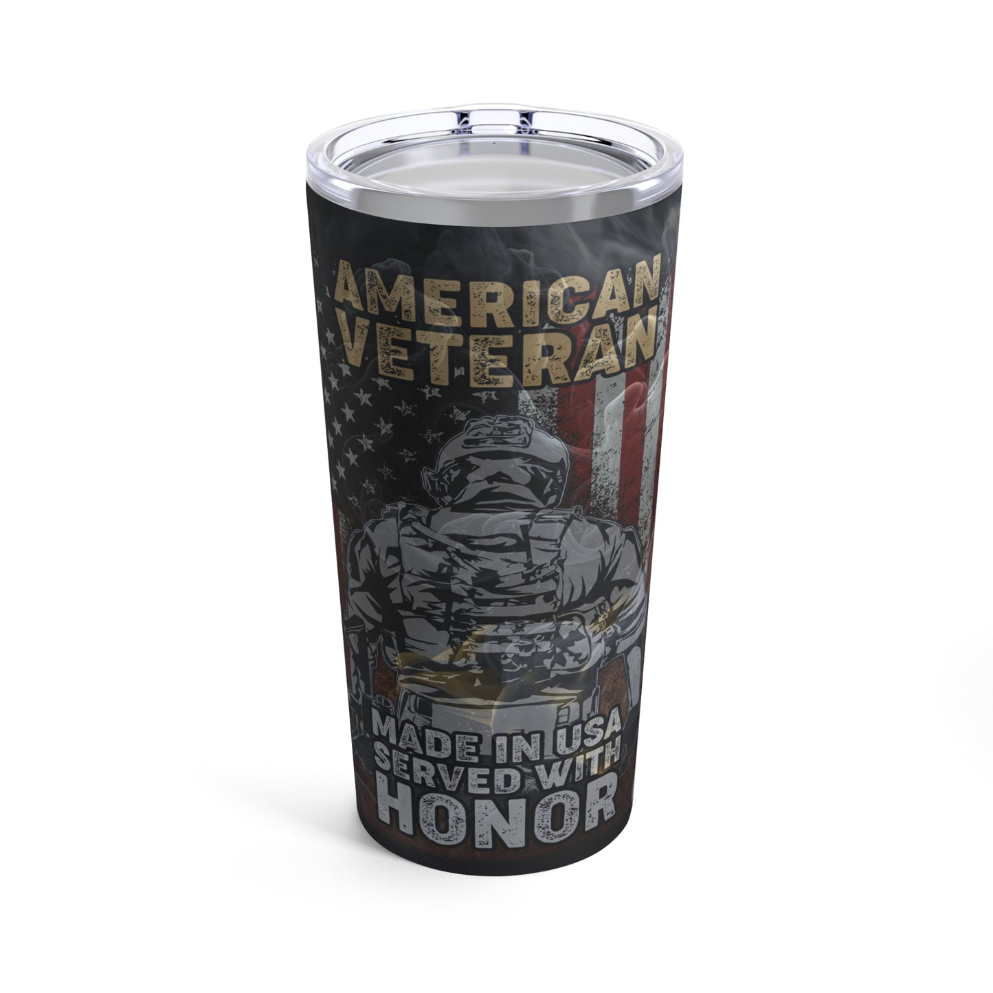 Cool Tumbler 20oz Patriotic American Flag Veteran Soldier 