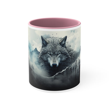 Accent Coffee Mug Wolf Pink