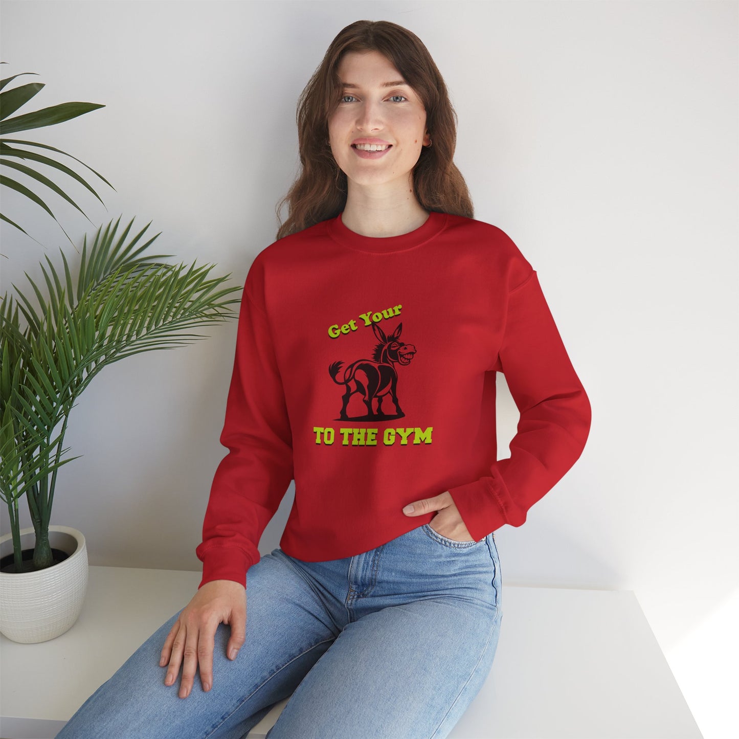 Unisex Funny Sweatshirt Gym Fitness Red