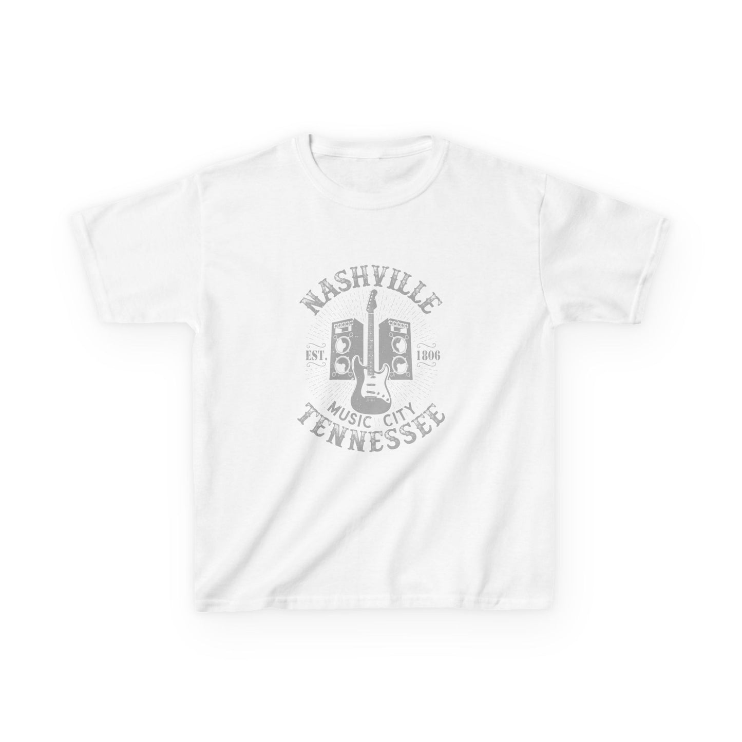 White t-shirt with graphic on a white background