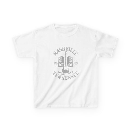 White t-shirt with graphic on a white background