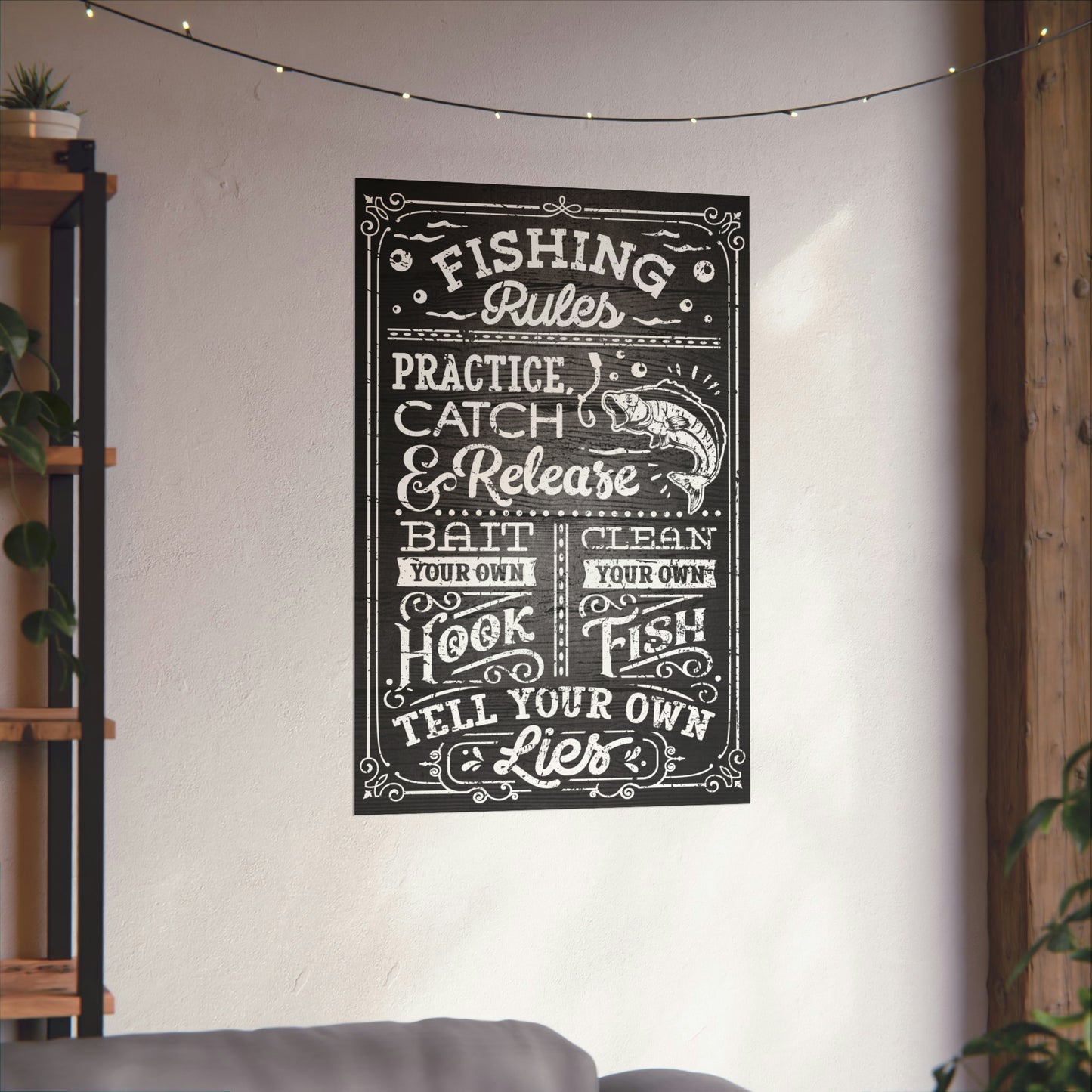 Cool Funny Fishing Poster Graphic Design