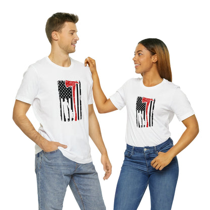 Patriotic Fireman Graphic Tee Unisex White