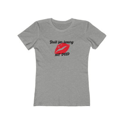 Gray t-shirt with red lips and text design on a white background