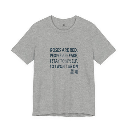 Gray t-shirt with design and text 