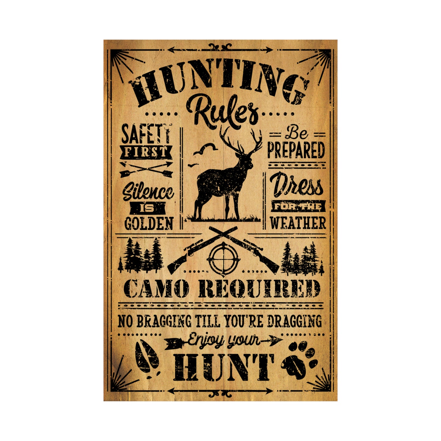 Cool Funny Hunting Poster Graphic Design Rules