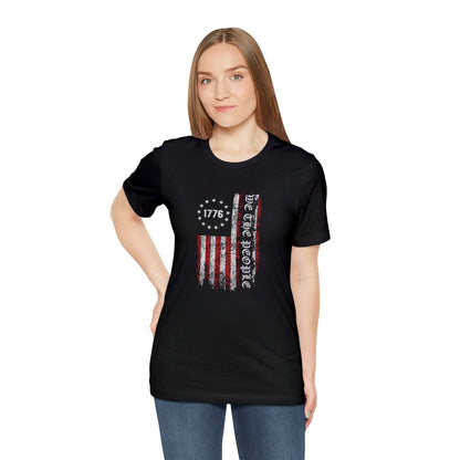 We The People American Flag Unisex Tee Black