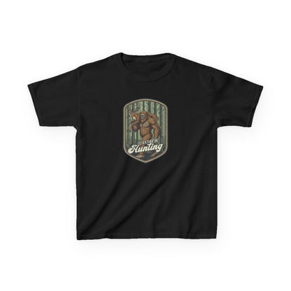 Black t-shirt with a graphic design and text on a white background