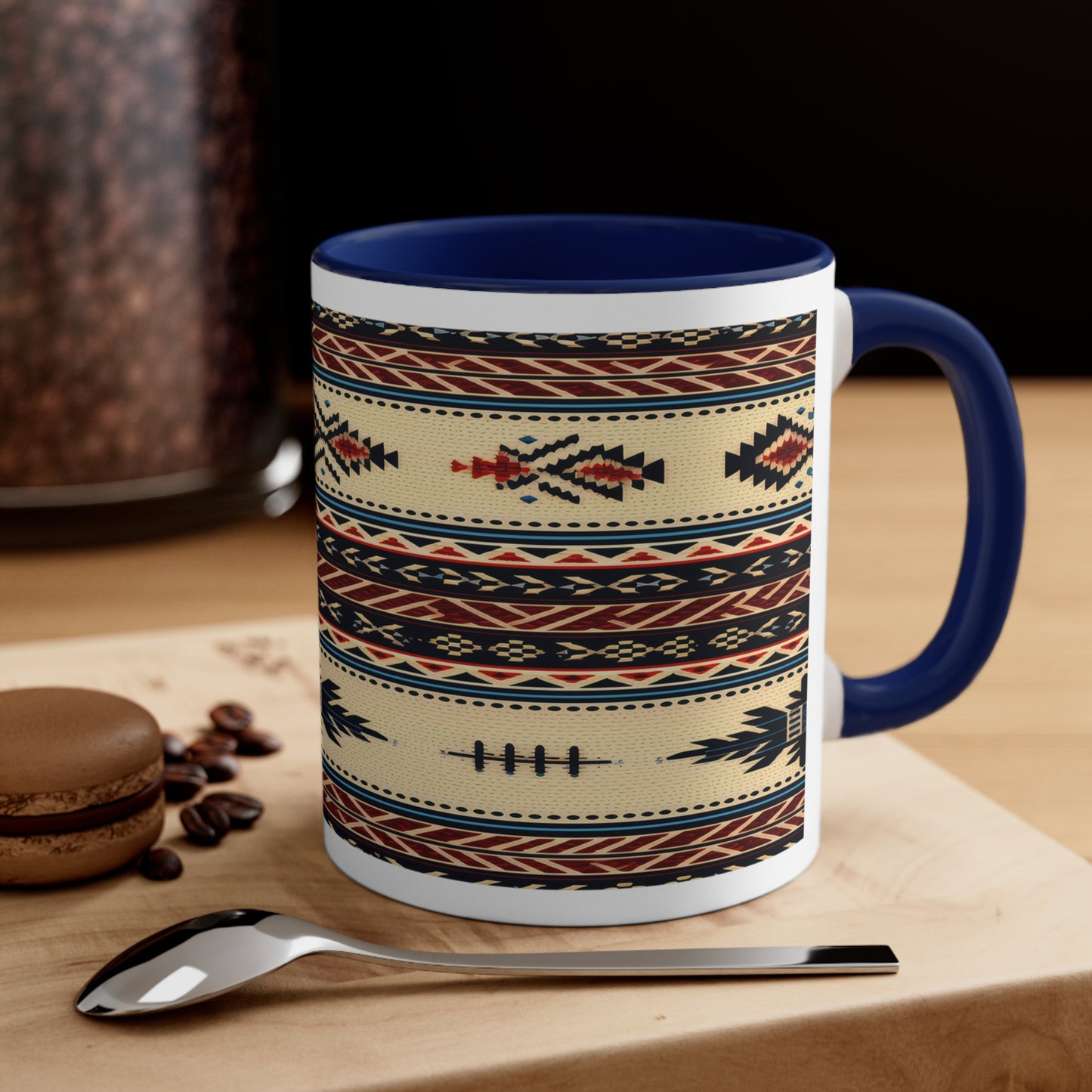 Accent Coffee Mug Native American Navy