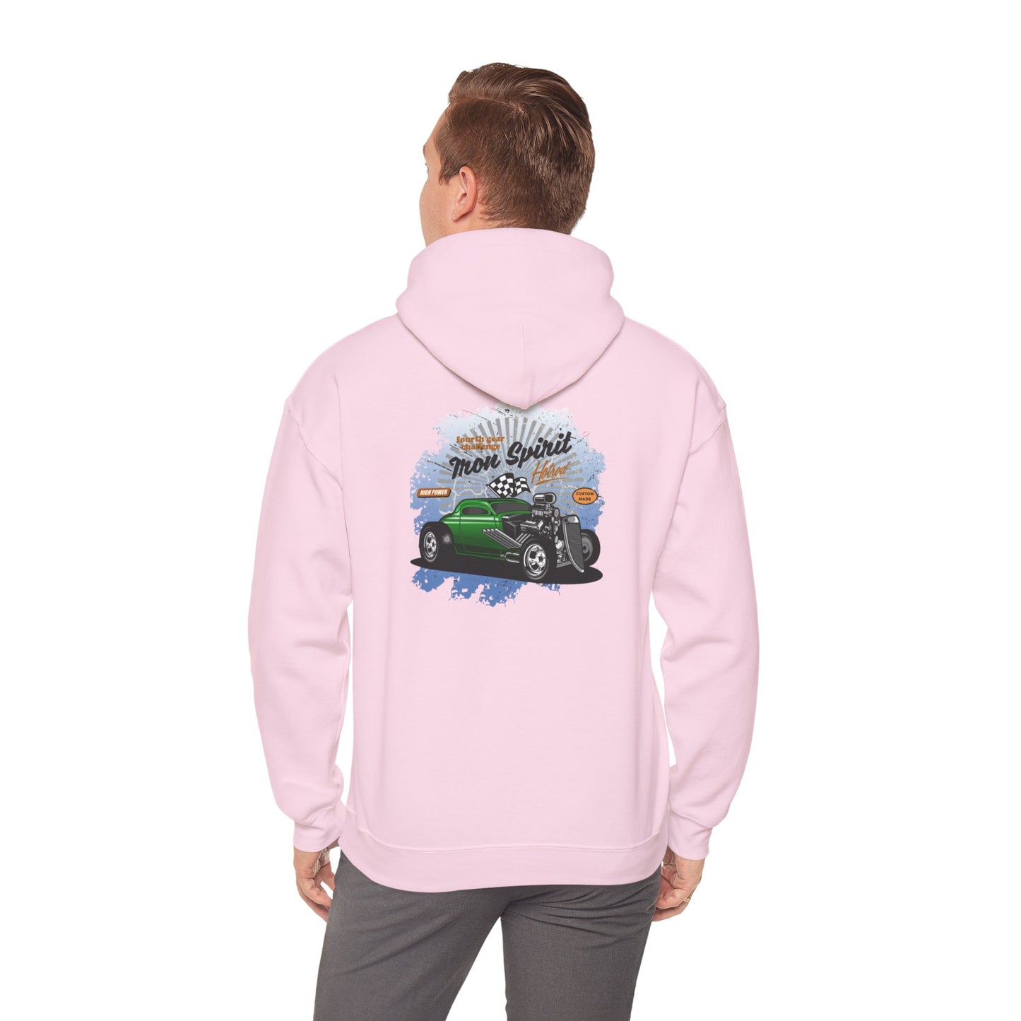 Cool Unisex Hoodie Hotrod Muscle Car Pink