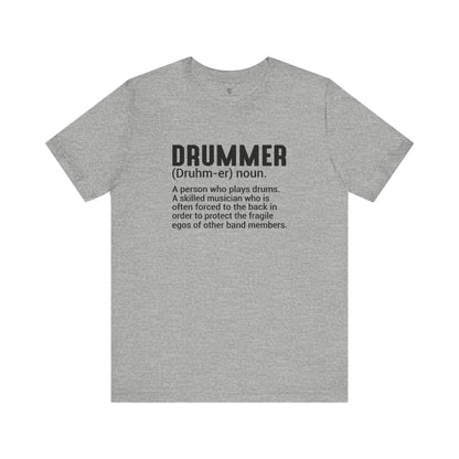 Funny Unisex T-Shirt Drummer Music Grey