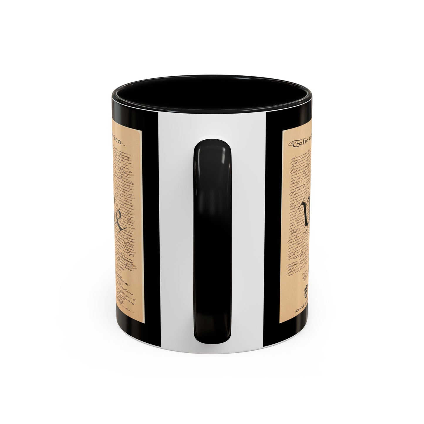 Mug with black and white design on a white background