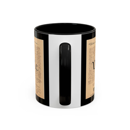 Mug with black and white design on a white background