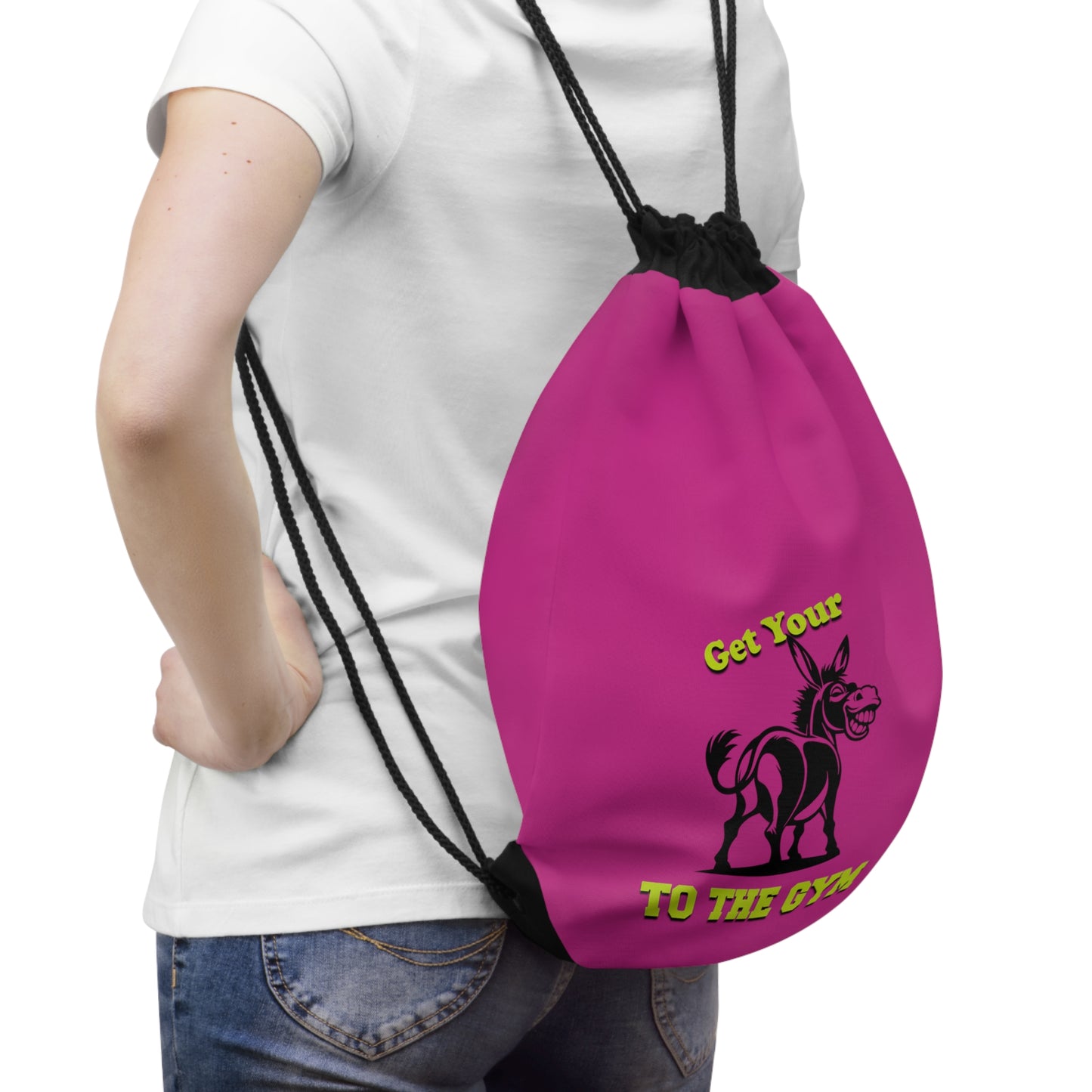 Cool Athletic Drawstring Bag Gym Fitness Pink