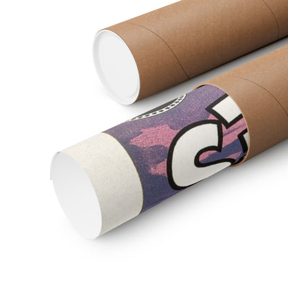 Two cardboard tubes with decorative paper wrapping on a white background